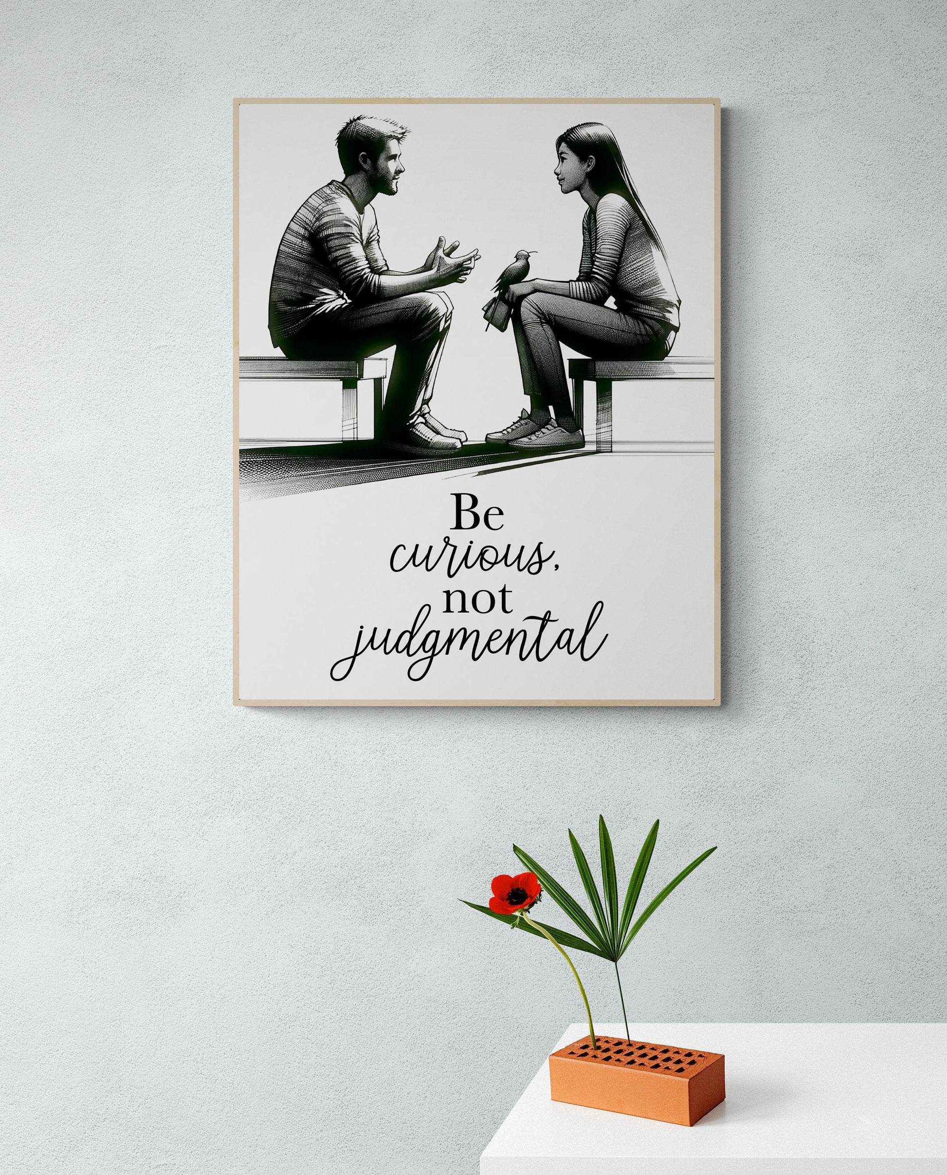 Be Curious, Not Judgmental | Walt Whitman | Sketch | Art Print