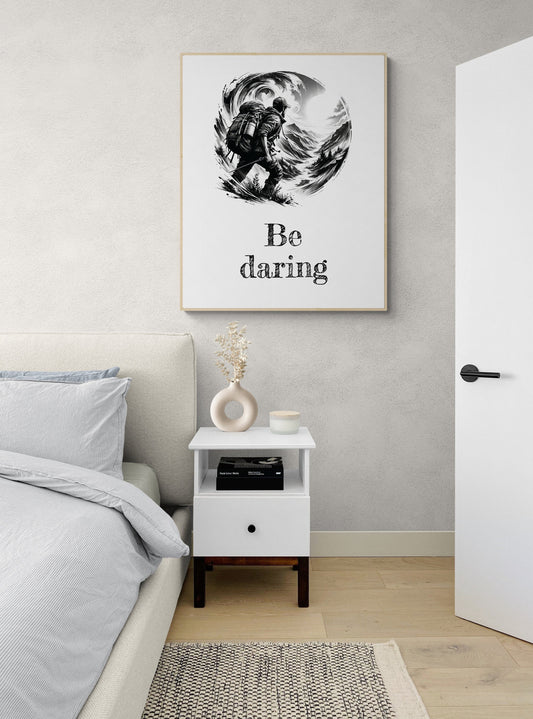 Be Daring Inspirational Sketch Art Print
