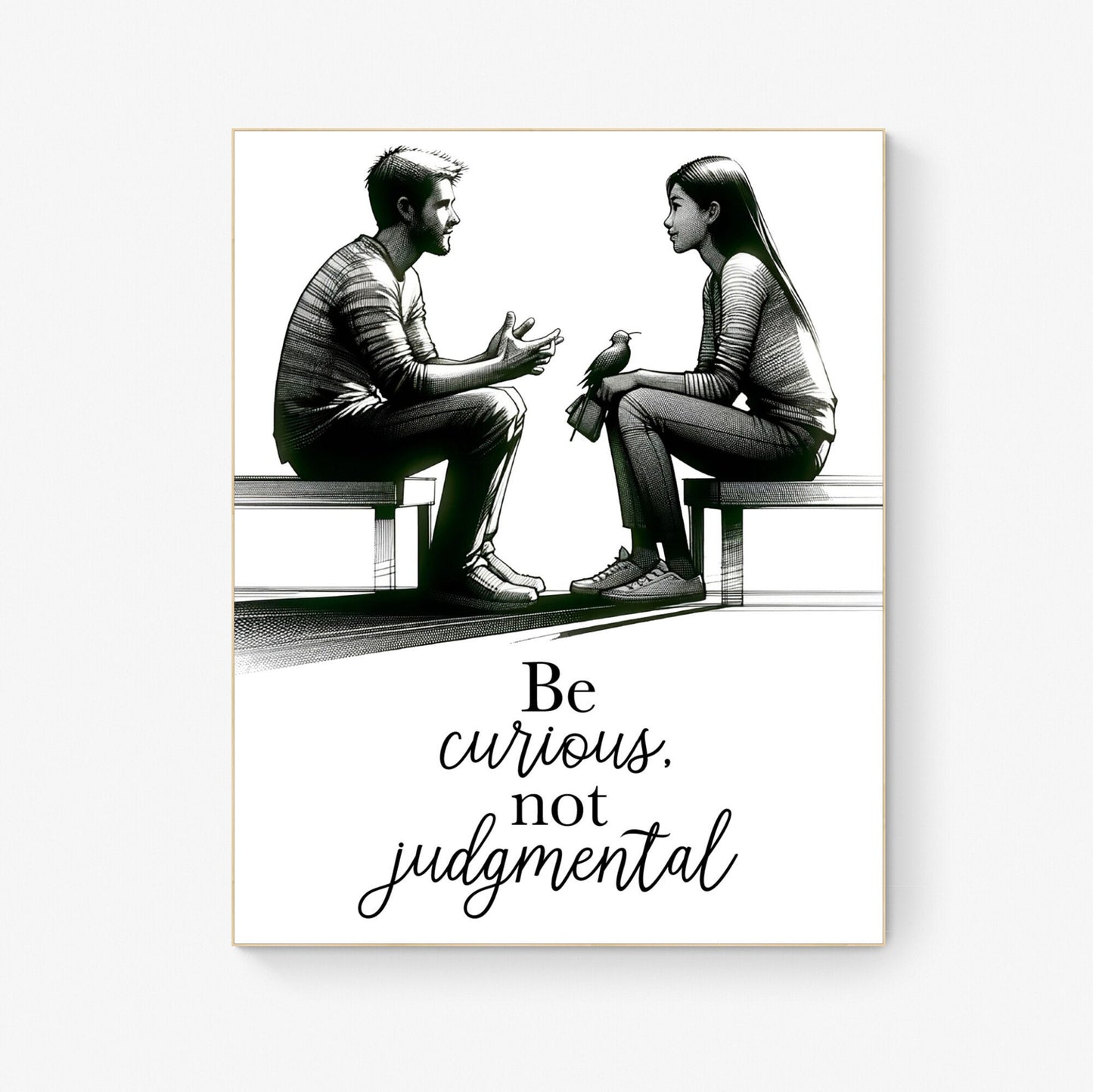 Be Curious, Not Judgmental | Walt Whitman | Sketch | Art Print