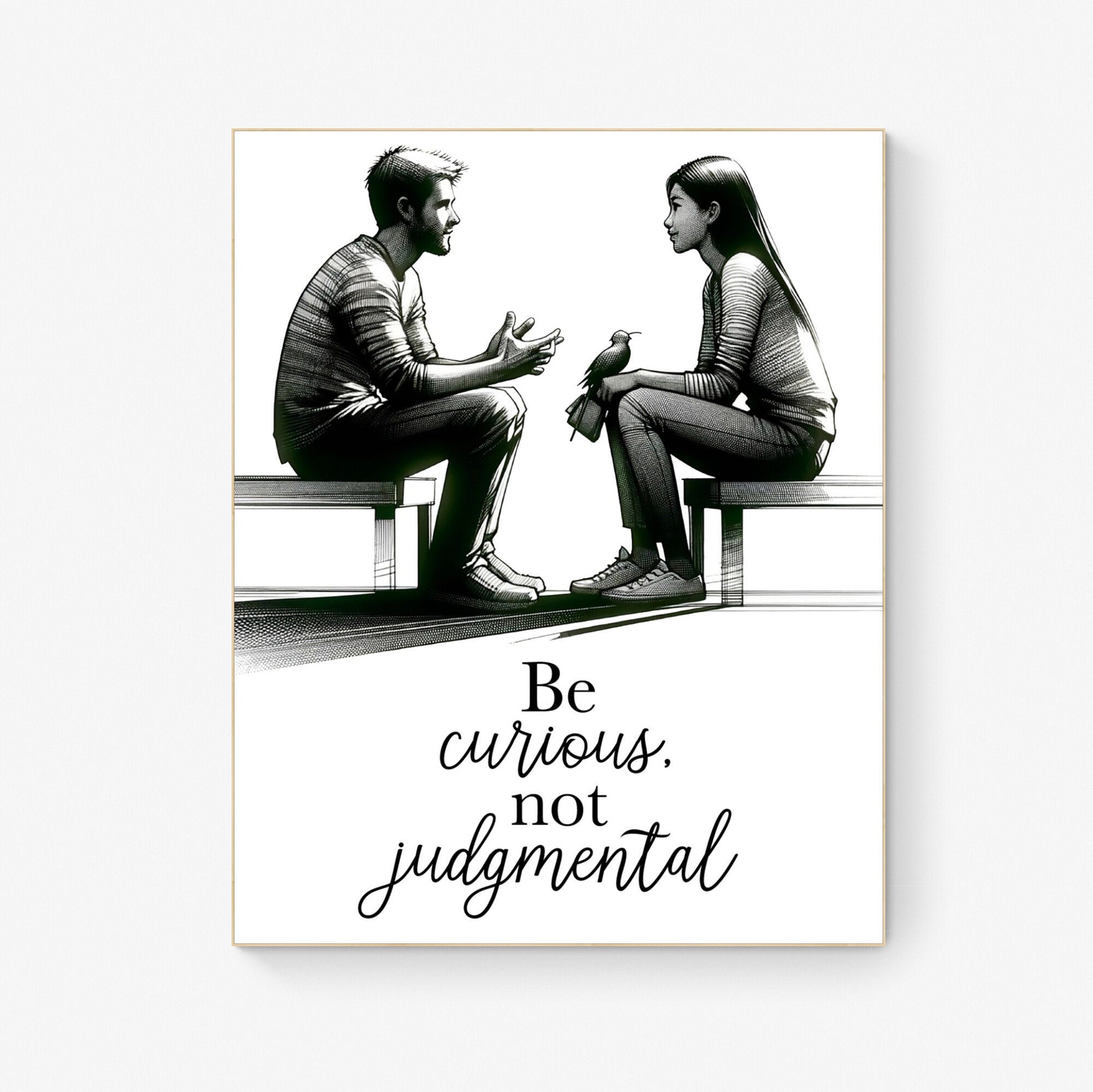 Be Curious, Not Judgmental | Walt Whitman | Sketch | Art Print