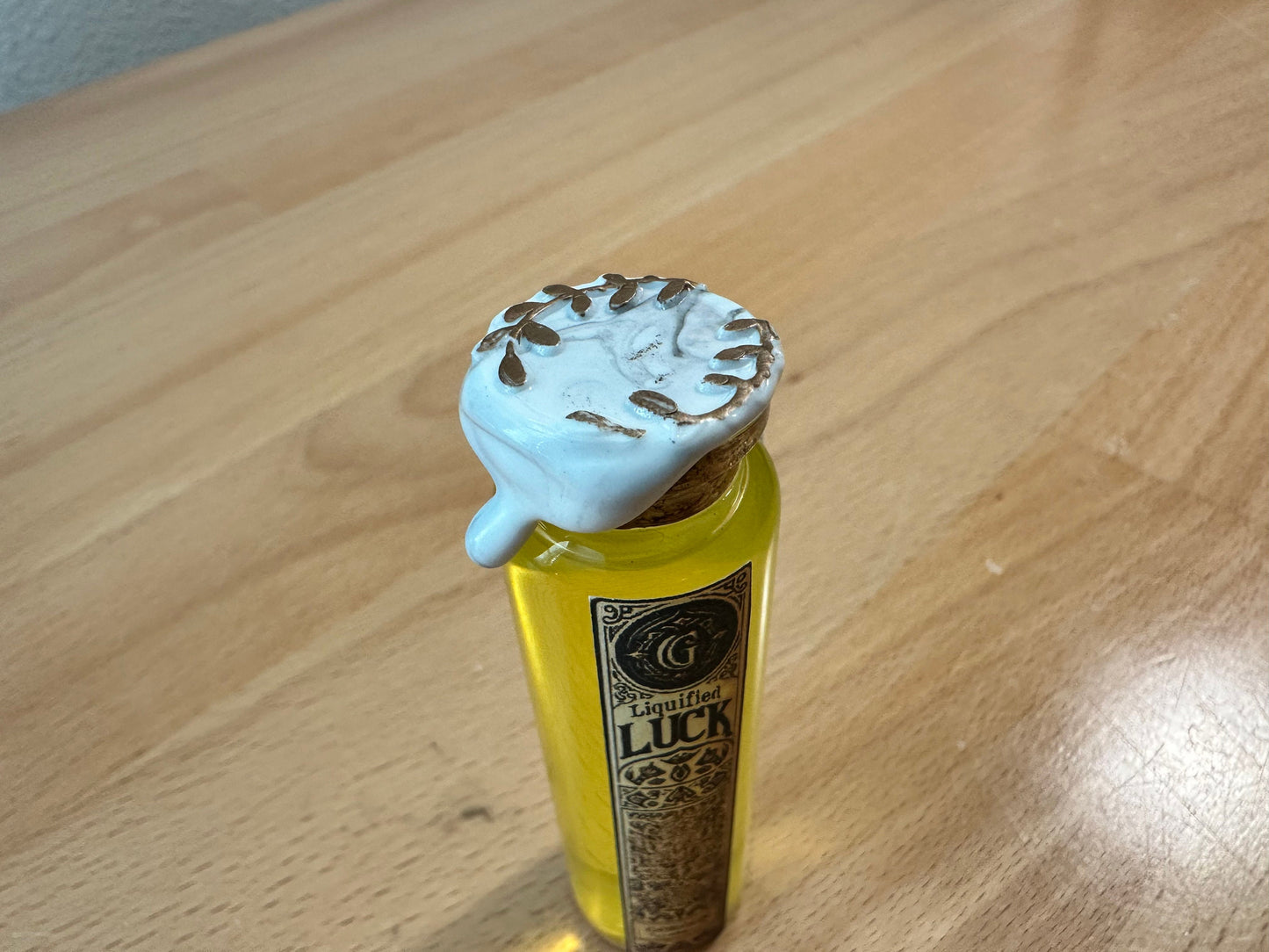 Liquified Luck Enchanted Golden Swirl Decorative Potion Vial