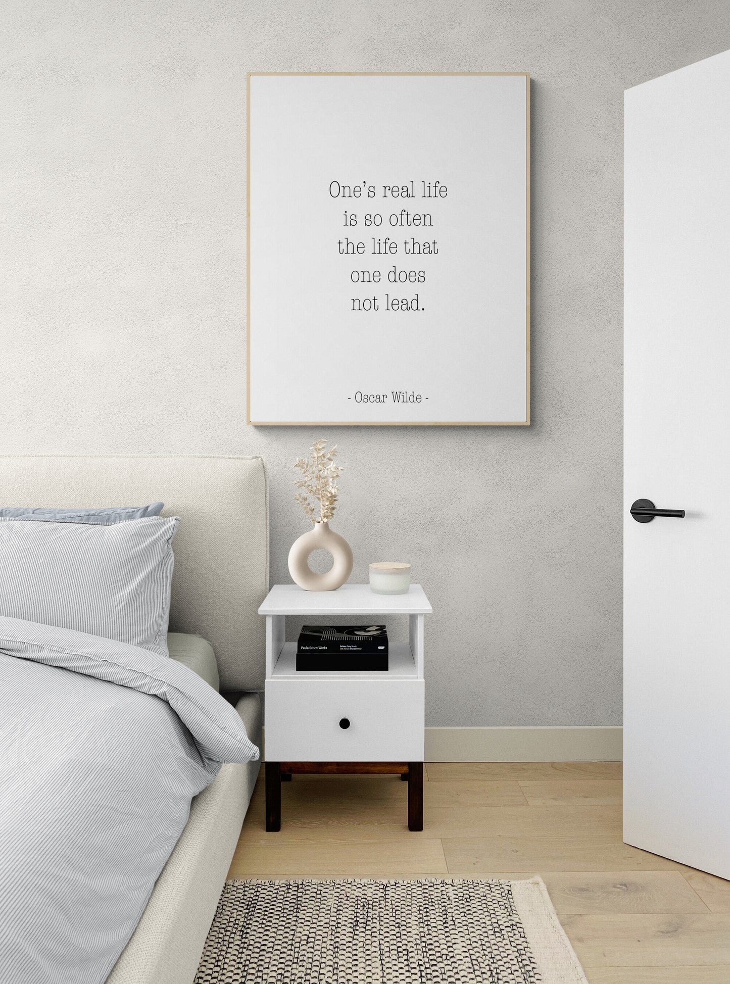 Oscar Wilde Quote Print | One's Real Life Is Often The Life That One Does Not Lead | Inspirational Artwork | Literature Artwork