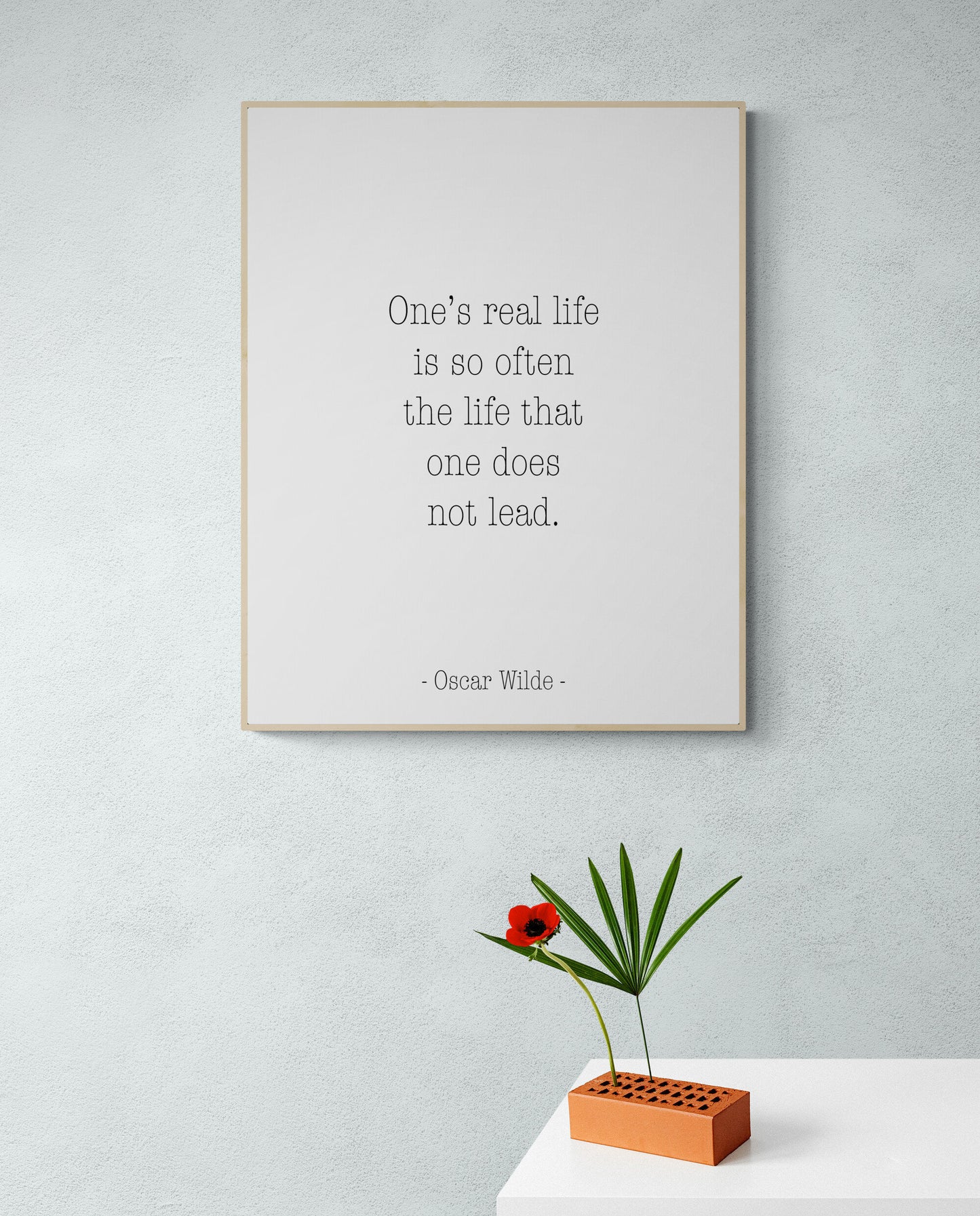 Oscar Wilde Quote Print | One's Real Life Is Often The Life That One Does Not Lead | Inspirational Artwork | Literature Artwork