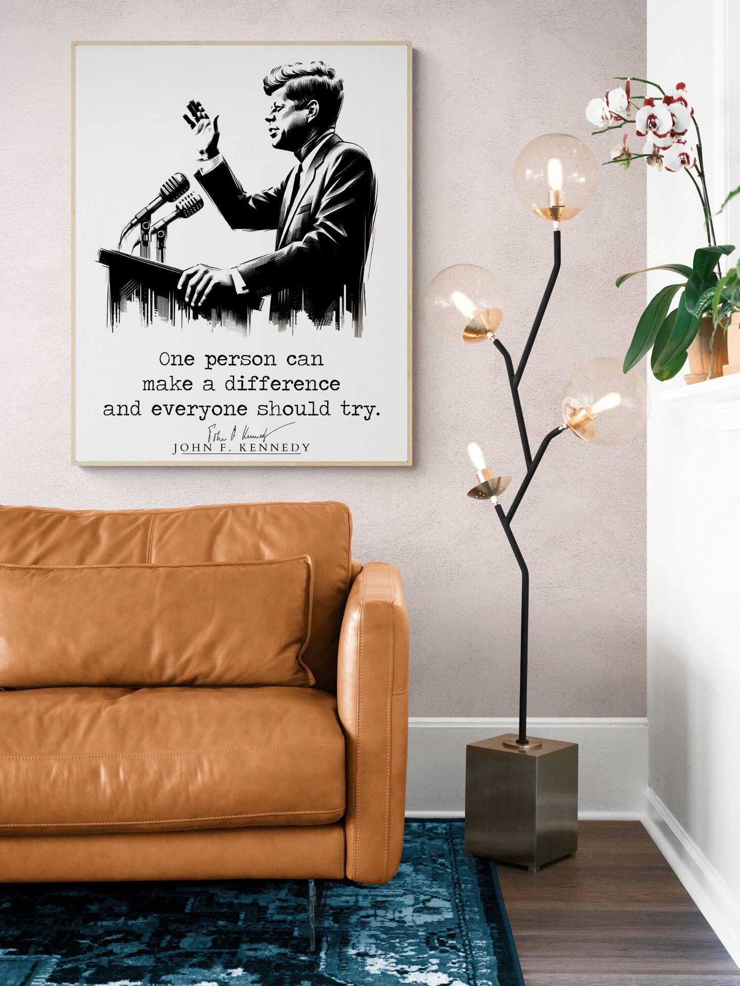 JFK Quote's One Person Can Make A Difference And Everyone Should Try Modern Minimalist Art
