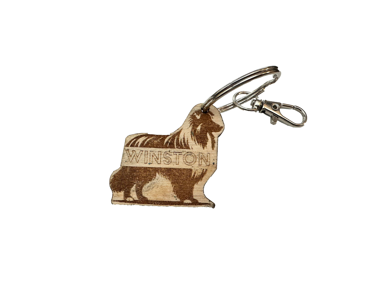 Custom Engraved American Shepherd Wooden Keychain Perfect Gift for Dog Lovers