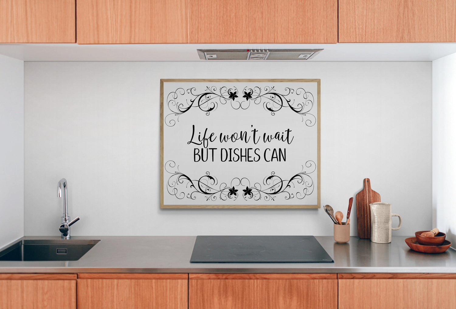Life Can't Wait but Dishes Can - Kitchen Art Print