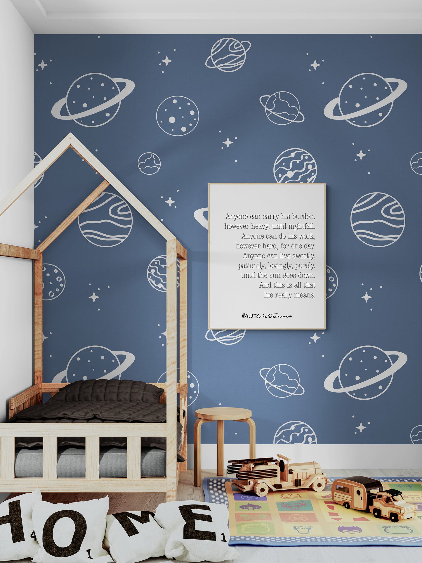Anyone Can Carry His Burden Robert Louis Stevenson Typography Art Print