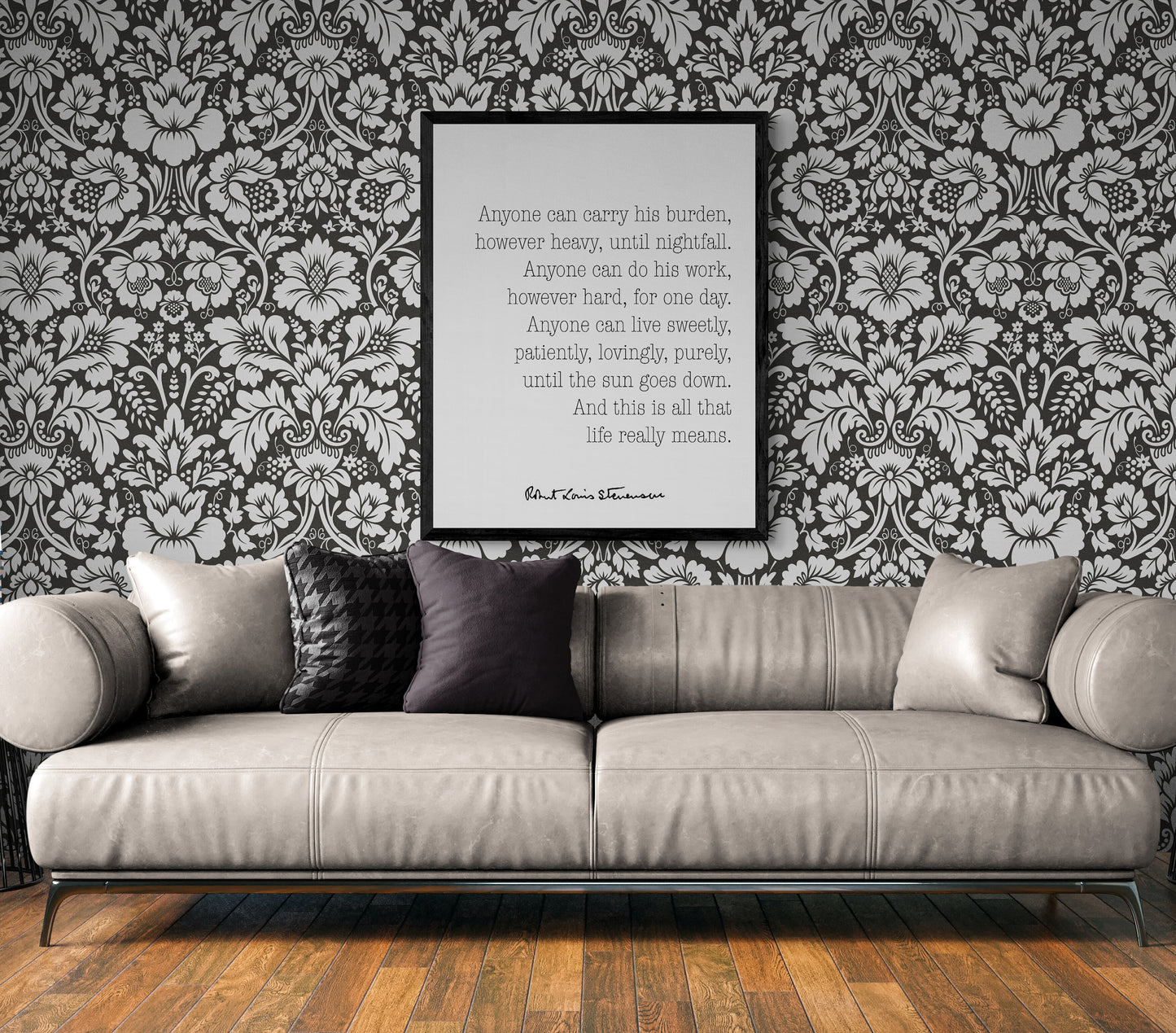 Anyone Can Carry His Burden Robert Louis Stevenson Typography Art Print