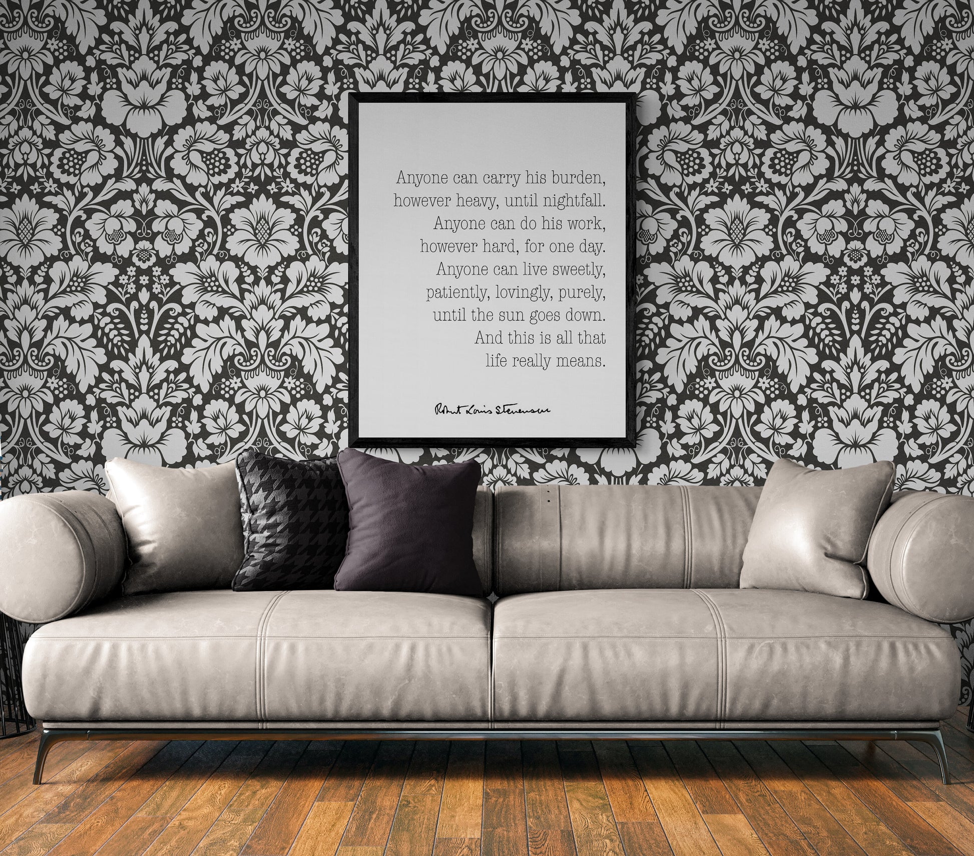 Anyone Can Carry His Burden Robert Louis Stevenson Typography Art Print