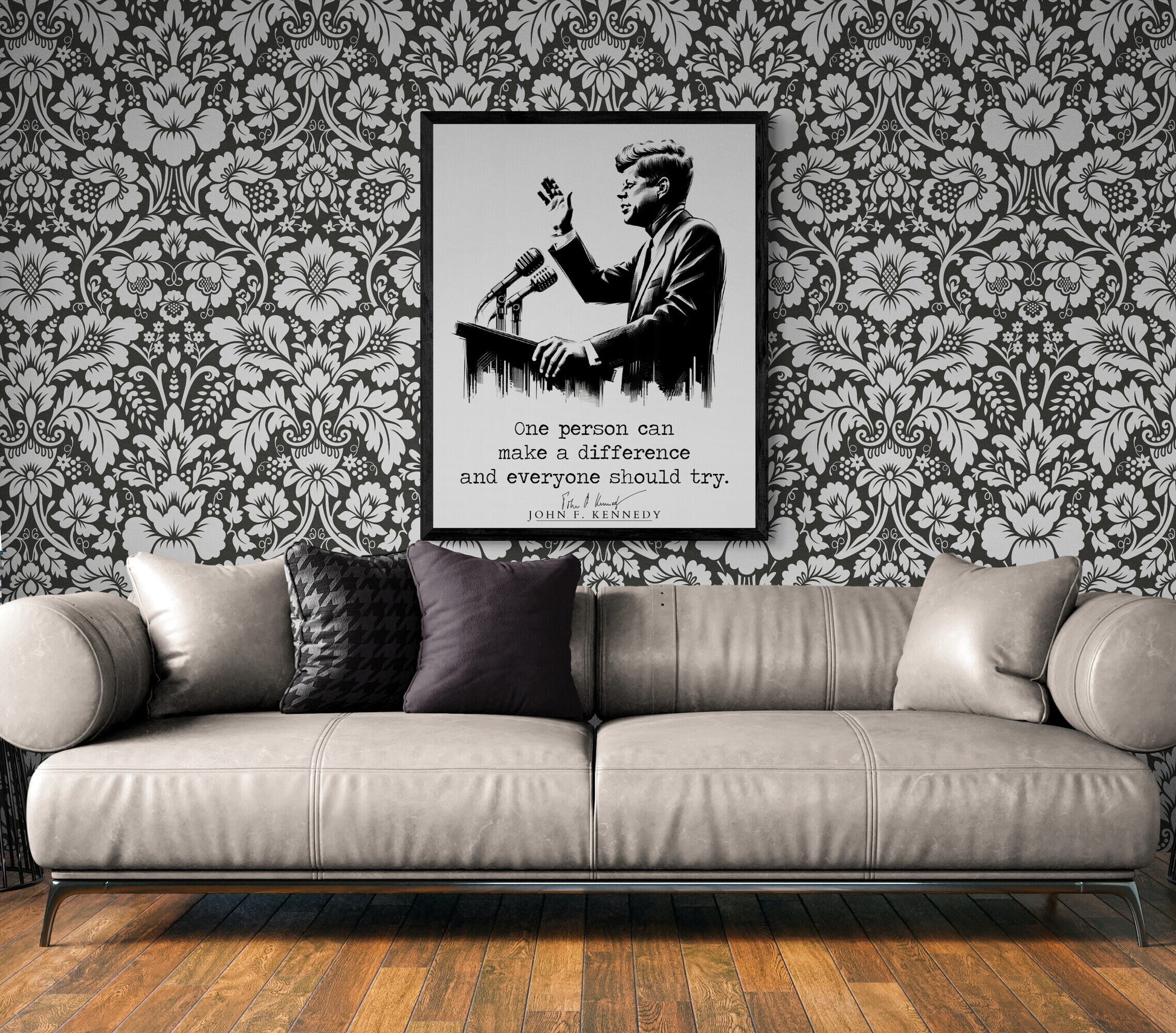 JFK Quote's One Person Can Make A Difference And Everyone Should Try Modern Minimalist Art