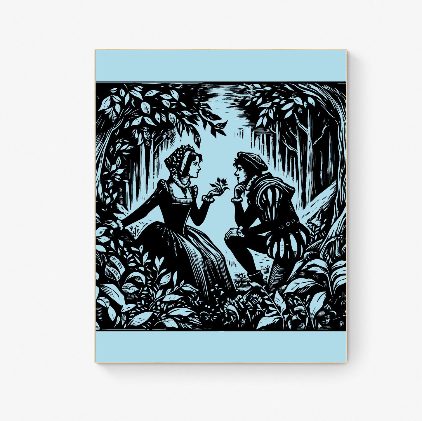 An Enchanted Walk Through The Forest of Arden Rosalind and Orlando William Shakespeare Lithograph Art Print