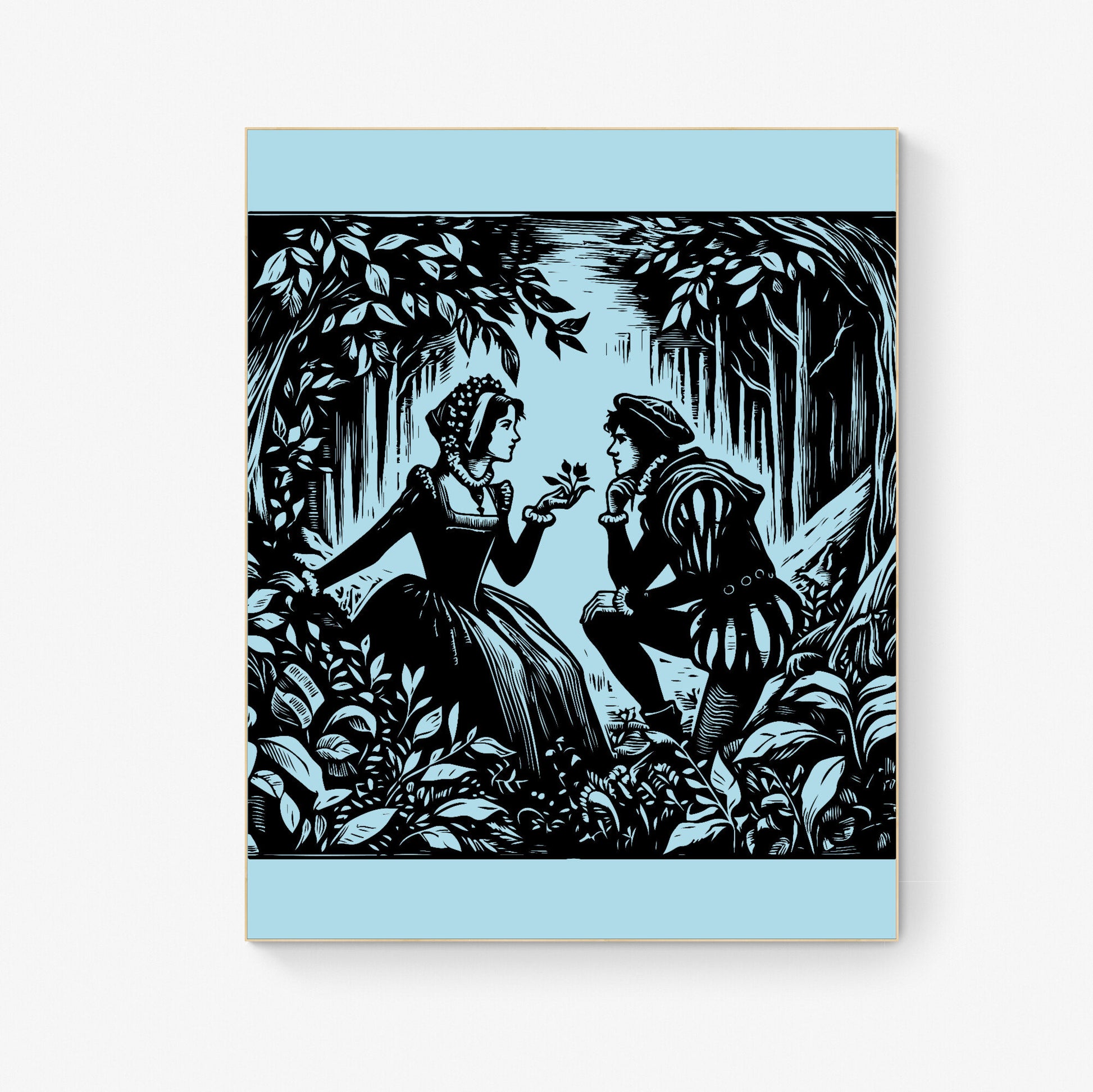 An Enchanted Walk Through The Forest of Arden Rosalind and Orlando William Shakespeare Lithograph Art Print