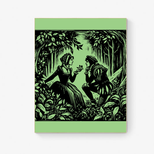 An Enchanted Walk Through The Forest of Arden Rosalind and Orlando William Shakespeare Lithograph Art Print